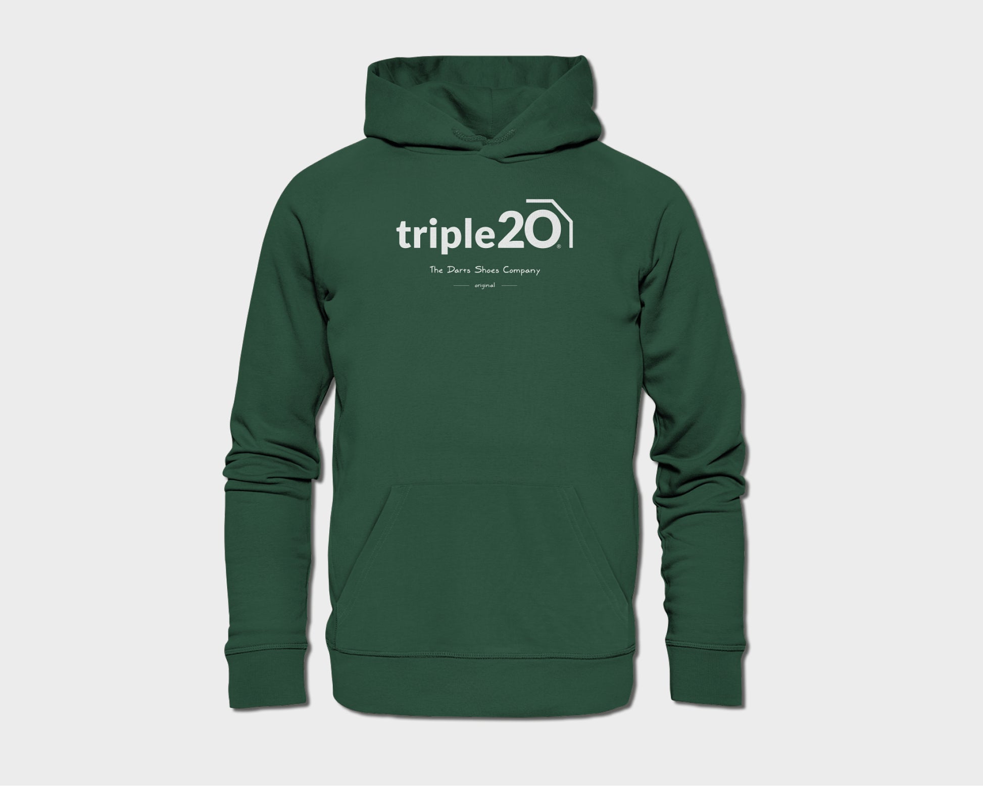 Unisex Hoodie in dunkelgrün mit triple20 Logo auf der Brust